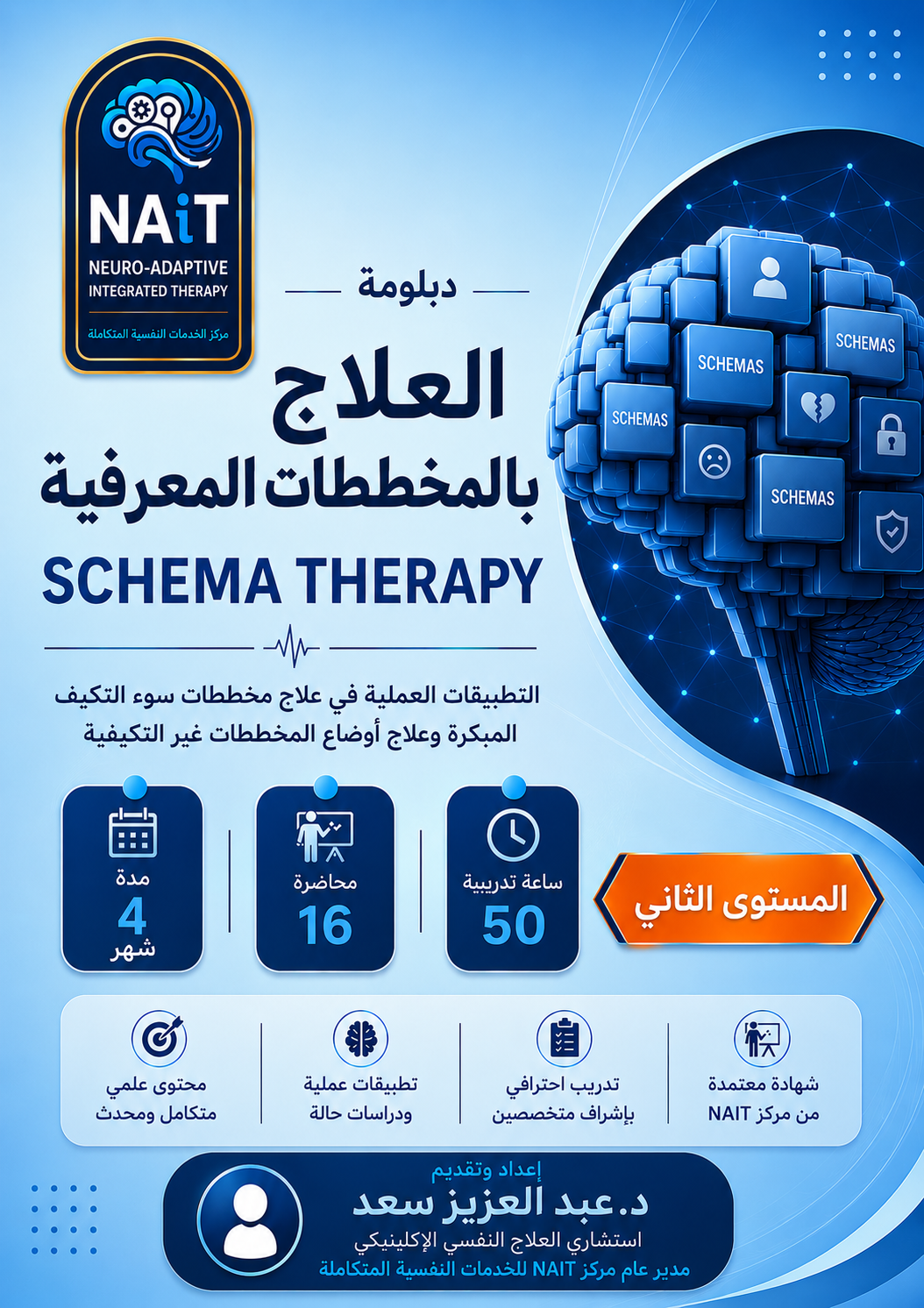 دبلومة العلاج بالمخططات المعرفية Schema Therapy – المستوى الثاني